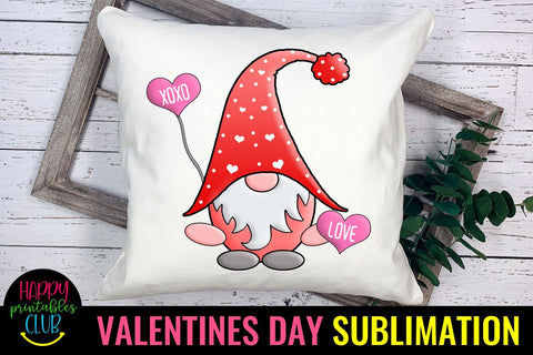 Gnome Valentines Day Sublimation- Valentine Gnome Sublimation Sublimation Happy Printables Club 