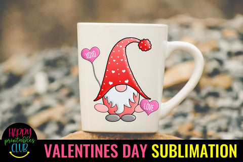 Gnome Valentines Day Sublimation- Valentine Gnome Sublimation Sublimation Happy Printables Club 