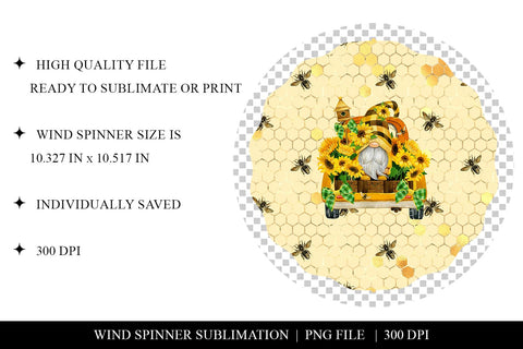 Gnome Wind Spinner PNG For Sublimation Sublimation BijouBay 