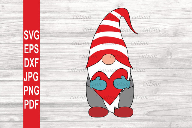 Gnome with a heart SVG SVG CutsunSVG 