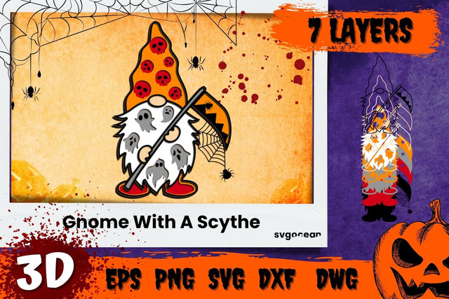 Gnome With A Scythe 3D SVG SvgOcean 