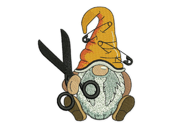Gnome with Scissors Embroidery Design, Sew Machine Embroidery Designs, Knitting Embroidery Design Embroidery/Applique DESIGNS NextEmbroidery 