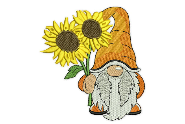 Gnome with Sunflower Embroidery Designs, Summer Embroidery Design, Flower Machine Embroidery File, Plant Embroidery Embroidery/Applique DESIGNS NextEmbroidery 