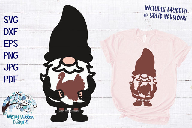 Gnome with Turkey SVG SVG Wispy Willow Designs 