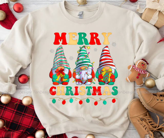 Gnome Xmas Light Merry Christmas Sublimation Design Download Sublimation ToriDesigns 