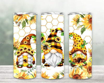 Gnomes And Sunflowers Tumbler Wrap 20oz Tumbler Design Digital Download Sublimation ToriDesigns 