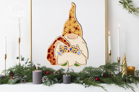 GNOMES CHRISTMAS BUNDLE Multilayer Laser Cut Files, Mandala, 3D Designs, Mini Design Bundles SVG LaserCutano 