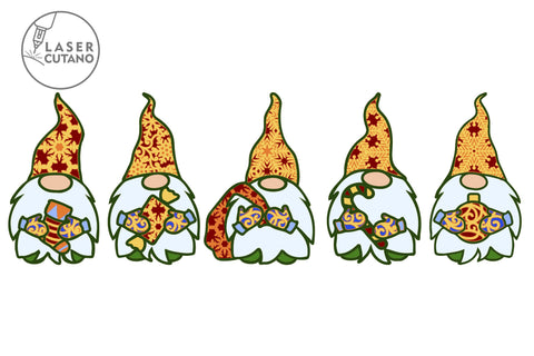 GNOMES CHRISTMAS BUNDLE Multilayer Laser Cut Files, Mandala, 3D Designs, Mini Design Bundles SVG LaserCutano 
