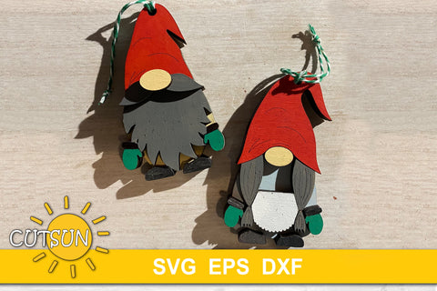 Gnomes Christmas Ornaments SVG bundle SVG CutsunSVG 