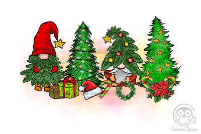Gnomes Christmas Tree Sublimation Design Sublimation LAM HOANG THUY 