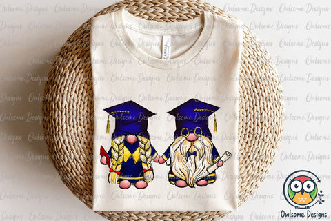 Gnomes Couple Graduation PNG Sublimation Sublimation Owlsome.Designs 