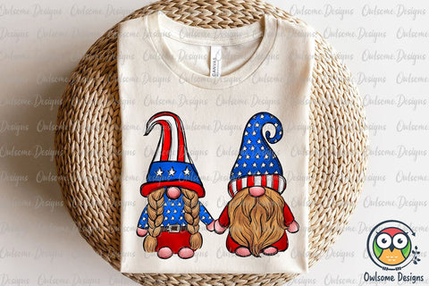 Gnomes Couple Love America PNG Sublimation Sublimation Owlsome.Designs 