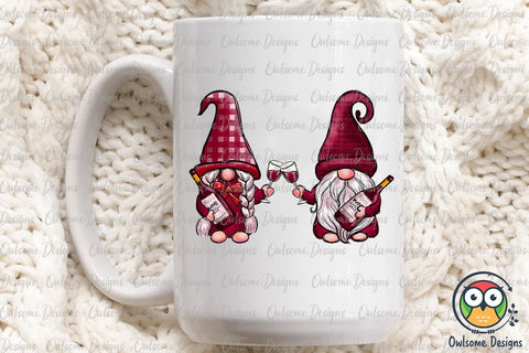 Gnomes Couple Love Drink Wine PNG Sublimation Sublimation Owlsome.Designs 