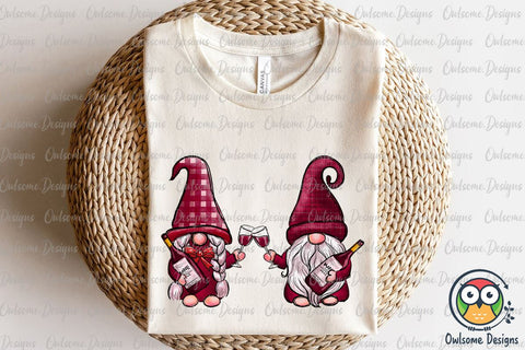 Gnomes Couple Love Drink Wine PNG Sublimation Sublimation Owlsome.Designs 