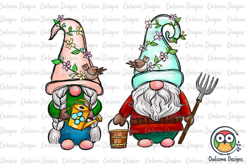 Gnomes Couple Love Gardening PNG Sublimation Sublimation Owlsome.Designs 