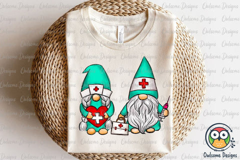 Gnomes Couple Love Nurse PNG Sublimation Sublimation Owlsome.Designs 