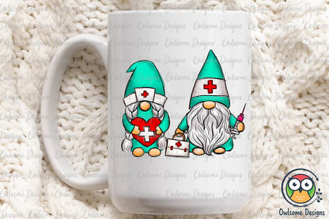 Gnomes Couple Love Nurse PNG Sublimation Sublimation Owlsome.Designs 
