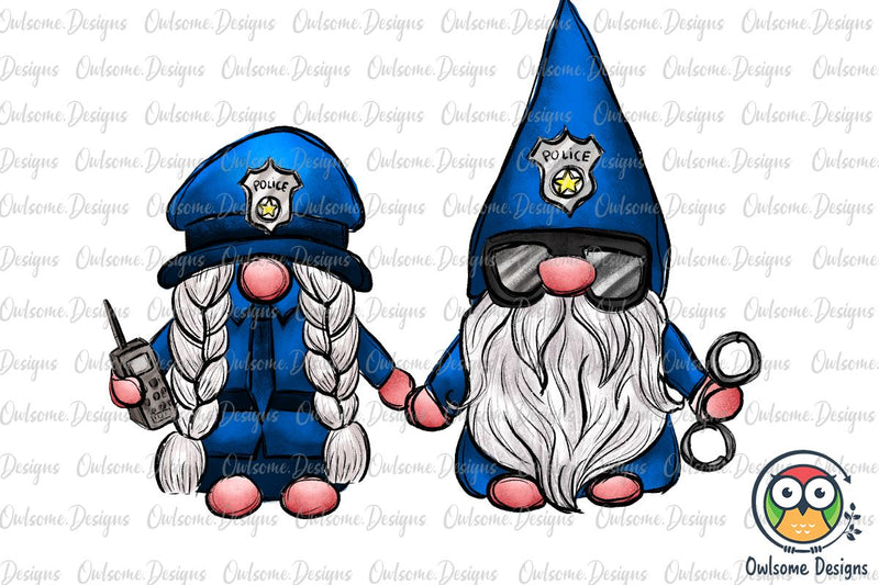 Gnomes Couple Love Police PNG Sublimation Sublimation Owlsome.Designs 