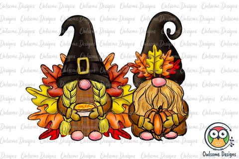 Gnomes Couple Love Thanksgiving PNG Sublimation Sublimation Owlsome.Designs 