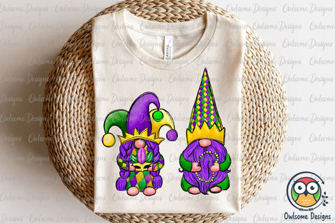 Gnomes Couple Mardi Gras Holiday PNG Sublimation Sublimation Owlsome.Designs 
