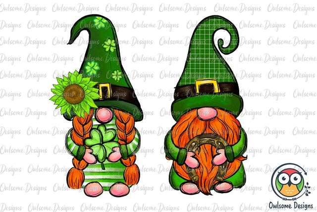 Gnomes Couple Patrick Day PNG Sublimation Sublimation Owlsome.Designs 