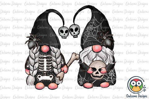 Gnomes Couple Skeleton Skull PNG Sublimation Sublimation Owlsome.Designs 
