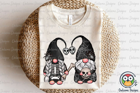 Gnomes Couple Skeleton Skull PNG Sublimation Sublimation Owlsome.Designs 
