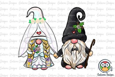 Gnomes Couple Wedding PNG Sublimation Sublimation Owlsome.Designs 