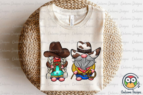 Gnomes Couple Western Cowboy PNG Sublimation Sublimation Owlsome.Designs 