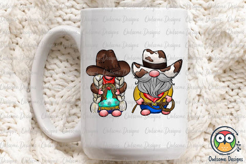 Gnomes Couple Western Cowboy PNG Sublimation Sublimation Owlsome.Designs 