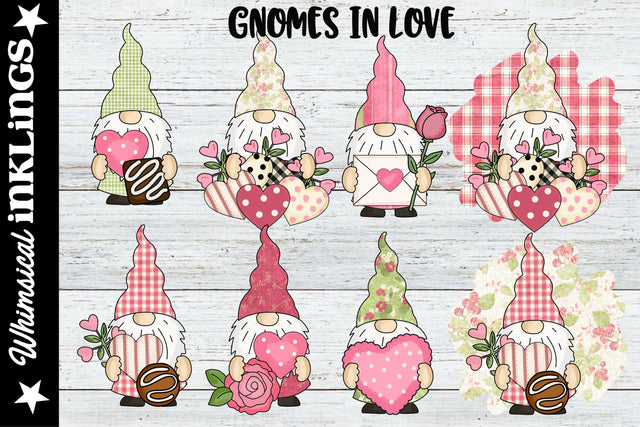 Gnomes In Love Sublimation Clipart Sublimation Whimsical Inklings 