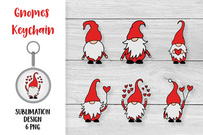 Gnomes Keychain Bundle. Cute hand drawn gnomes PNG Sublimation LaBelezoka 