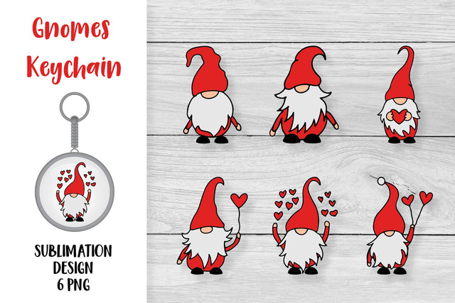 Gnomes Keychain Bundle. Cute hand drawn gnomes PNG Sublimation LaBelezoka 