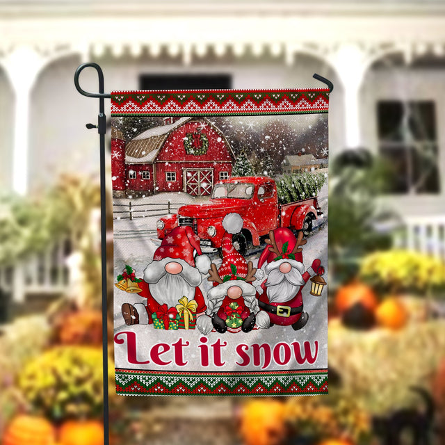 Gnomes Let It Snow Garden Flag - 12x18 Garden Flag Sublimation Design Download PNG File Instant Download Sublimation CaldwellArt 