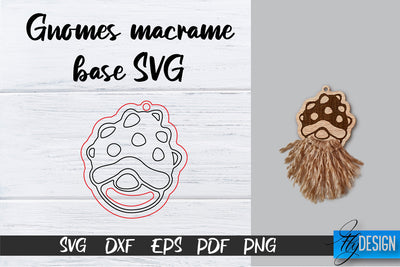 Gnomes Macrame Base SVG | Macrame Laser Cut SVG | CNC files SVG Fly Design 