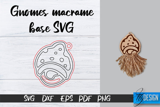 Gnomes Macrame Base SVG | Macrame Laser Cut SVG SVG Fly Design 
