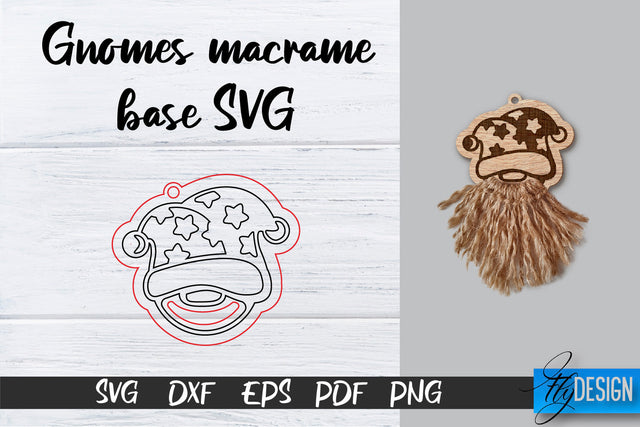 Gnomes Macrame Base SVG | Macrame Laser Cut SVG SVG Fly Design 