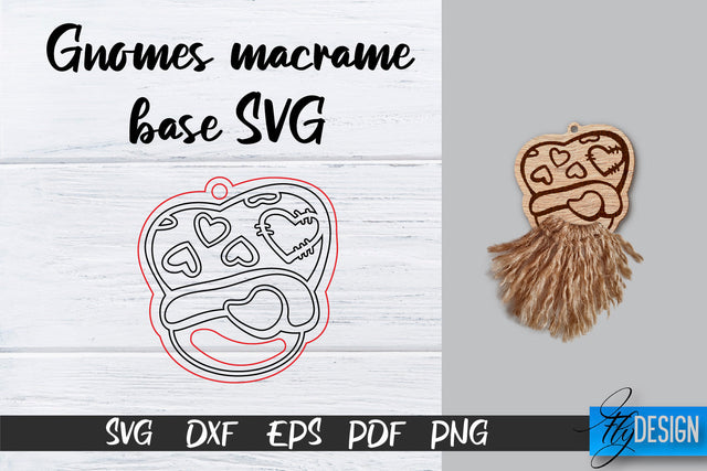 Gnomes Macrame Base SVG | Macrame Laser Cut SVG SVG Fly Design 