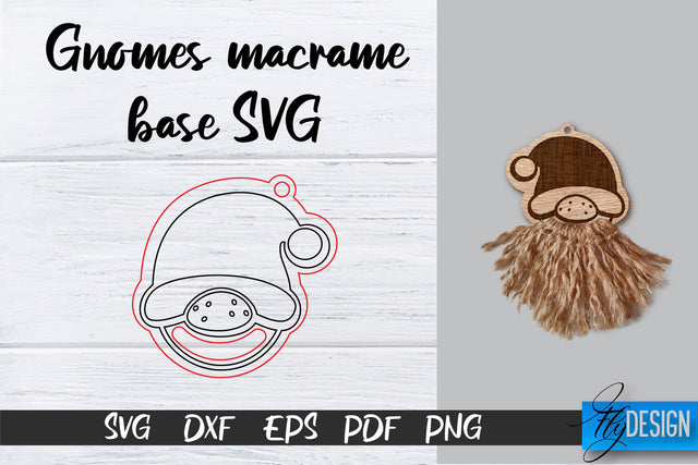 Gnomes Macrame Base SVG | Macrame Laser Cut SVG SVG Fly Design 