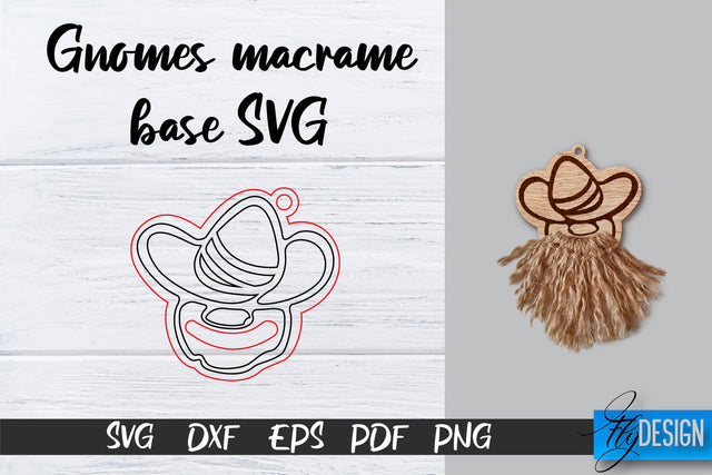 Gnomes Macrame Base SVG | Macrame Laser Cut SVG SVG Fly Design 