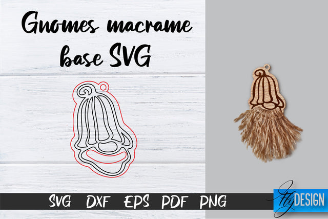 Gnomes Macrame Base SVG | Macrame Laser Cut SVG SVG Fly Design 