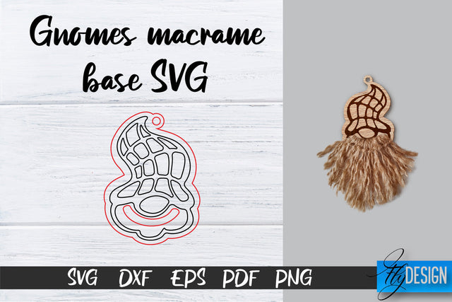 Gnomes Macrame Base SVG | Macrame Laser Cut SVG SVG Fly Design 