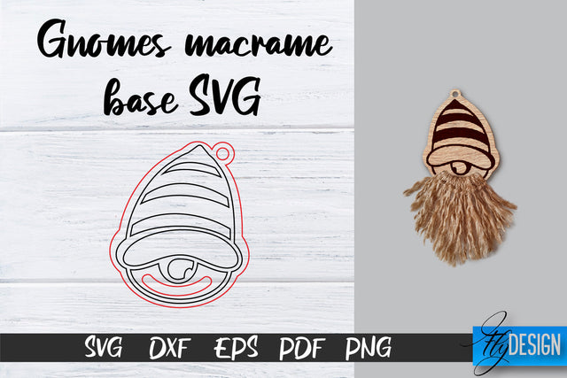 Gnomes Macrame Base SVG | Macrame Laser Cut SVG SVG Fly Design 