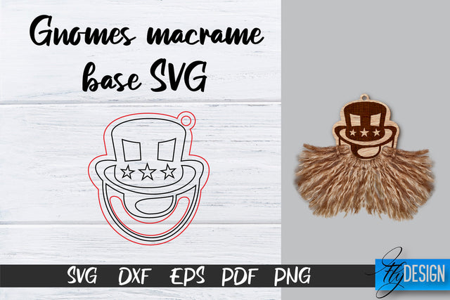 Gnomes Macrame Base SVG | Macrame Laser Cut SVG SVG Fly Design 
