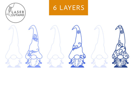 GNOMES Multilayer Laser Cut Files, Mandala, Bundles, Mini Design Bundles SVG LaserCutano 