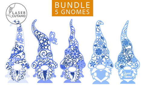 GNOMES Multilayer Laser Cut Files, Mandala, Bundles, Mini Design Bundles SVG LaserCutano 