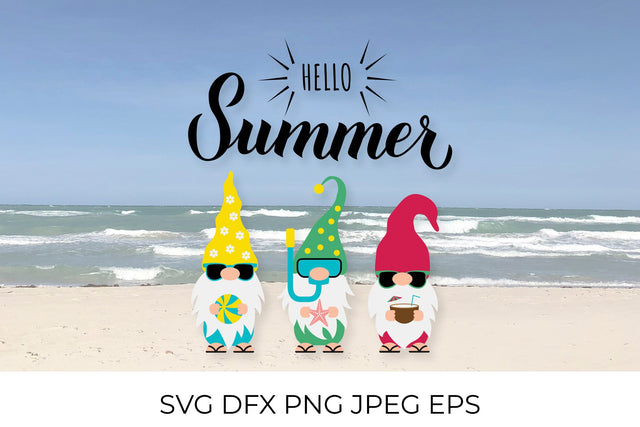 Gnomes on the beach SVG. Hello summer SVG LaBelezoka 