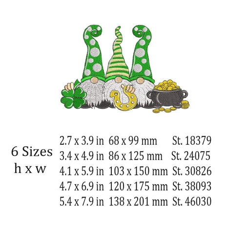 Gnomes Patrick's Day embroidery design. SVG ArtEMByNatalia 