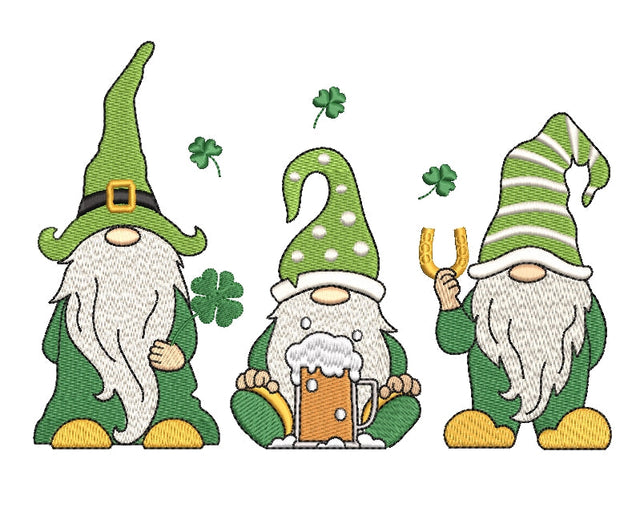 Gnomes Patrick's Day embroidery designs, holiday embroidery designs, 3 sizes, Instant download Embroidery/Applique DESIGNS ArtEMByNatalia 