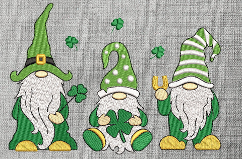 Gnomes Patrick's Day embroidery designs, holiday embroidery designs, 3 sizes, Instant download Embroidery/Applique DESIGNS ArtEMByNatalia 